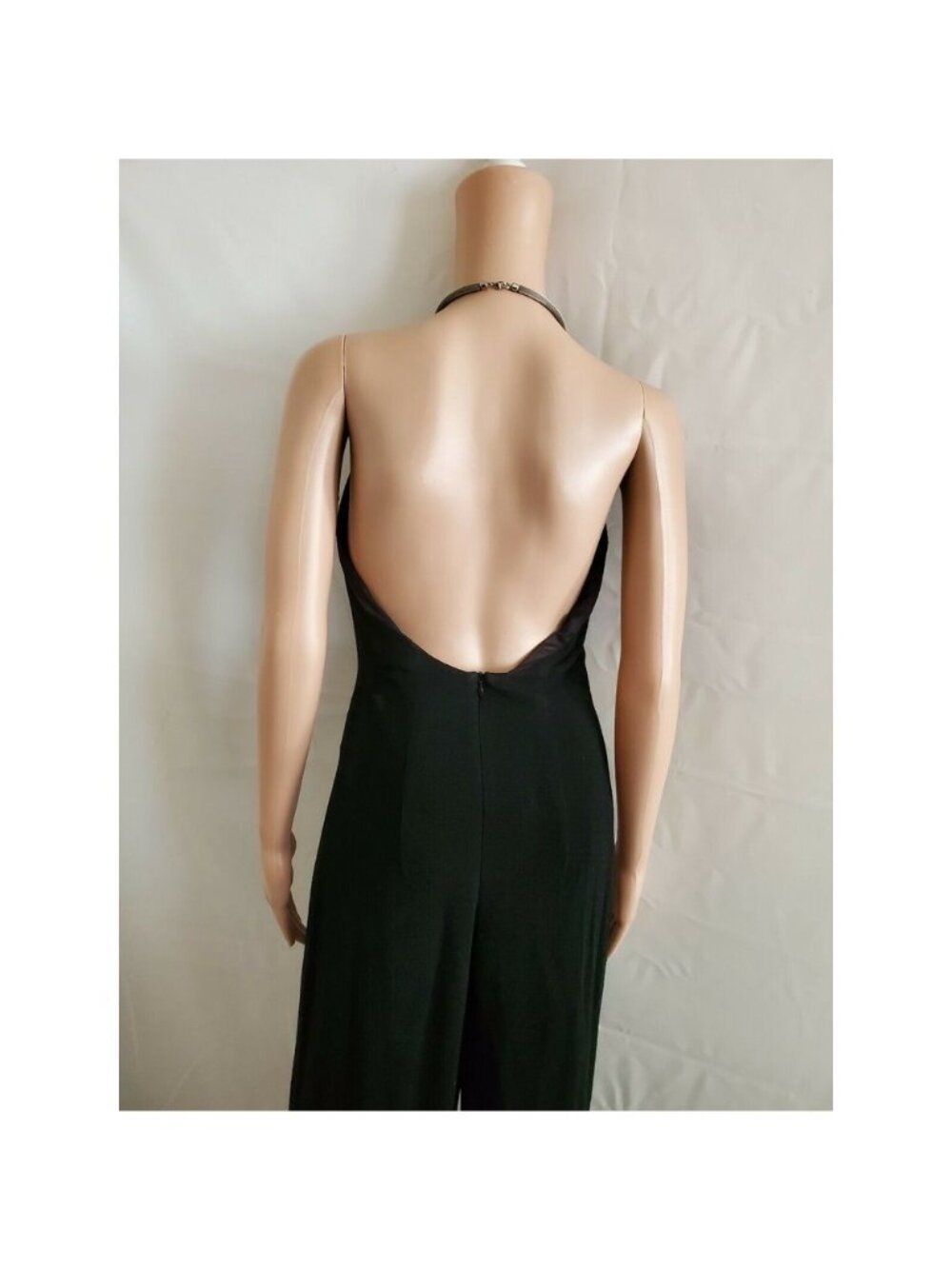 Alchemy New‎ York Black Halter Open-Back Wide-Leg Eveningwear Jumpsuit Women's 8 - Picture 6 of 10